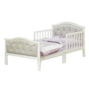 Orbelle French White Padded Gray Toddler Bed