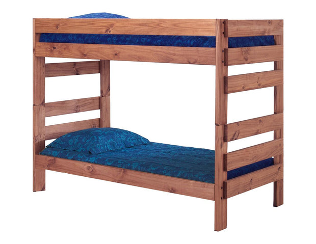 Chelsea Home Furniture Twin Over Twin Stackable Bunk Bed Mahogany Stain