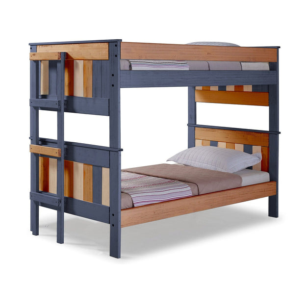 Chelsea Home Furniture Twin Over Twin Stackable Bunk Bed Multi Color Stain