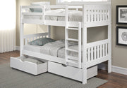 Chelsea Home Furniture Twin Over Twin Mission Bunk Bed with Under Bed Drawers