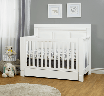Orbelle Crystal Crib Convertible crib White with padding