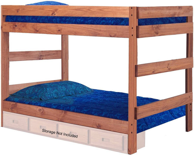 Chelsea Home Furniture Twin Over Twin One Piece Bunk Bed Mahogany Stain